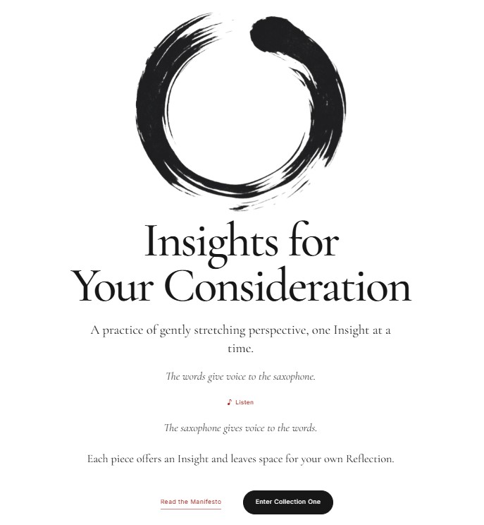 Home page of insightsforyourconsideration.art